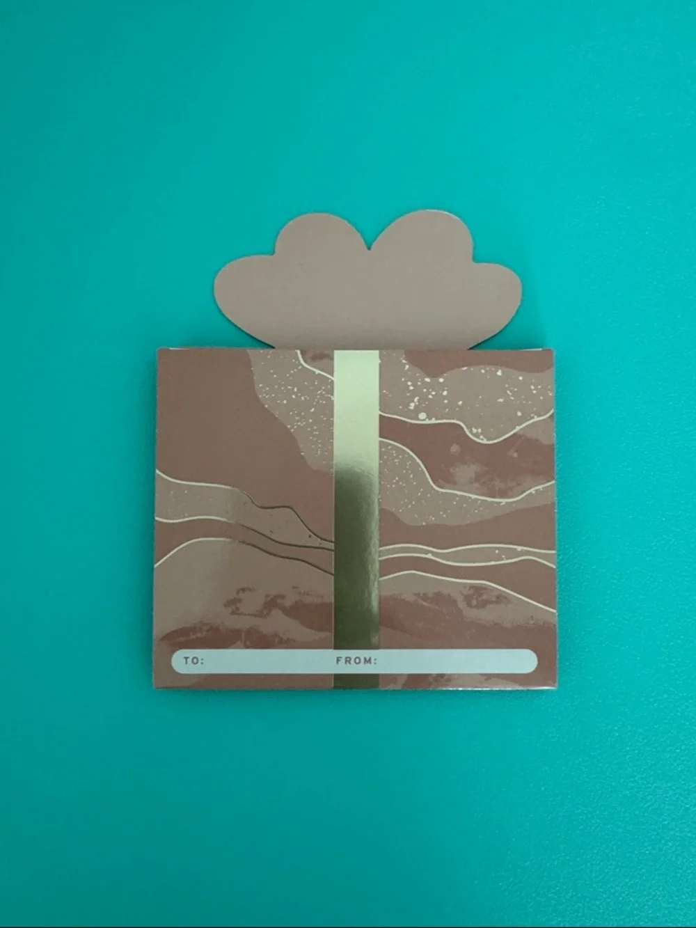 Starbucks Christmas Rose Pink Gift Box Card Holder with Gold Accent